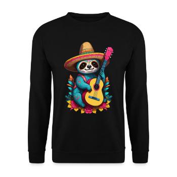 Sloth Mexican Mariachi Music Fiesta - Unisex Sweatshirt - black - Front - Alina (178cm) & Michal (187cm)