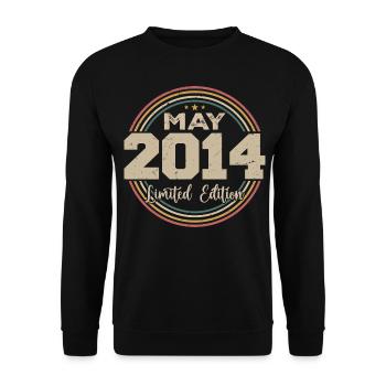 Mai 2014 Vintage Nées En Mai 2014 Anniversaire - Sweat-shirt Unisexe - noir - Devant - Alina (178cm) & Michal (187cm)