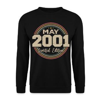 Mai 2001 Vintage Nées En Mai 2001 Anniversaire - Sweat-shirt Unisexe - noir - Devant - Alina (178cm) & Michal (187cm)