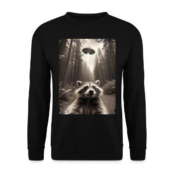 Drôle De Raton Laverrin Selfie Vaisseau Spatial Alien - Sweat-shirt Unisexe - noir - Devant - Alina (178cm) & Michal (187cm)