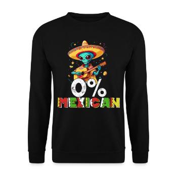 Alien No Mexican Funny Fiesta Saying - Unisex Sweatshirt - black - Front - Alina (178cm) & Michal (187cm)