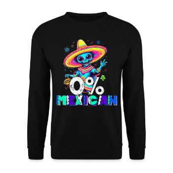Lustiger Fiesta Spruch Kein Mexikaner Feiern - Unisex Pullover - Schwarz - Vorne - Alina (178cm) & Michal (187cm)