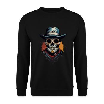 Dia De Muertos Zuckerschädel Mexiko Feiertag - Unisex Pullover - Schwarz - Vorne - Alina (178cm) & Michal (187cm)