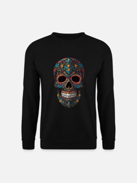 Dia De Muertos Cukrowa Czaszka Meksykańska - Bluza unisex - czarny