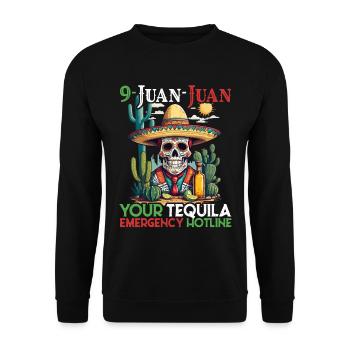 Lustiger Tequila Spruch Cinco De Mayo Design - Unisex Pullover - Schwarz - Vorne - Alina (178cm) & Michal (187cm)