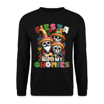 Gnomes Dwarves Fiesta Funny Saying - Unisex Sweatshirt - black - Front - Alina (178cm) & Michal (187cm)