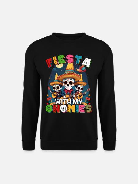 Gnomen Zwergen Fiesta Lustiger Feiertag Spruch - Unisex Pullover - Schwarz
