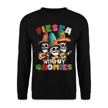 Drôle de fête des gnomes et mexicain - Sweat-shirt Unisexe - noir - Devant - Alina (178cm) & Michal (187cm)
