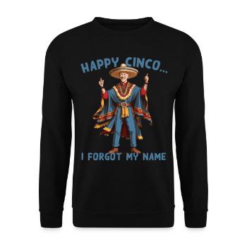 Drôle de président confus Fête mexicaine - Sweat-shirt Unisexe - noir - Devant - Alina (178cm) & Michal (187cm)