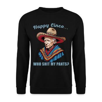Drôle de président confus Fête mexicaine - Sweat-shirt Unisexe - noir - Devant - Alina (178cm) & Michal (187cm)
