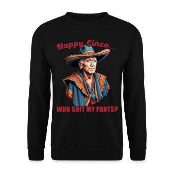 Drôle de président confus Fête mexicaine - Sweat-shirt Unisexe - noir - Devant - Alina (178cm) & Michal (187cm)