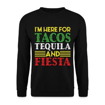 Drôle de Fiesta disant Fête Mexicaine - Sweat-shirt Unisexe - noir - Devant - Alina (178cm) & Michal (187cm)