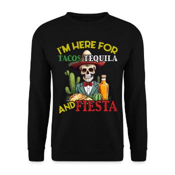 Funny Fiesta Saying Mexican Holiday - Unisex Sweatshirt - black - Front - Alina (178cm) & Michal (187cm)