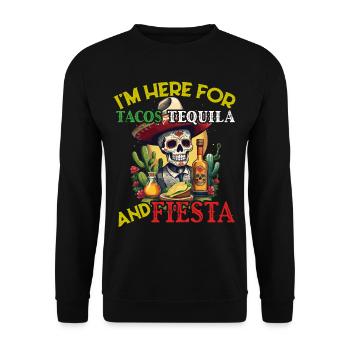 Drôle de Fiesta Dicton Cinco De Mayo Taco Design - Sweat-shirt Unisexe - noir - Devant - Alina (178cm) & Michal (187cm)