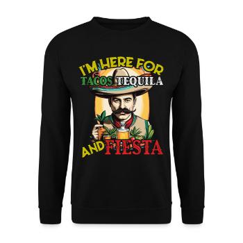 Tacos Tequila Fiesta Cinco De Mayo Fun Design - Unisex Sweatshirt - black - Front - Alina (178cm) & Michal (187cm)