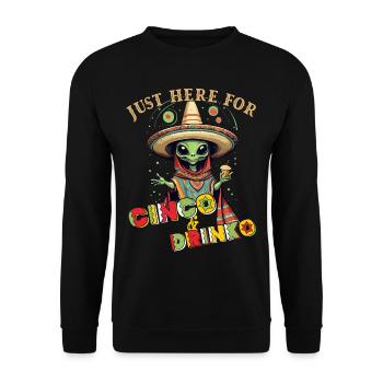Fiesta Alien Spruch Lustiger Mexiko Feiertag - Unisex Pullover - Schwarz - Vorne - Alina (178cm) & Michal (187cm)