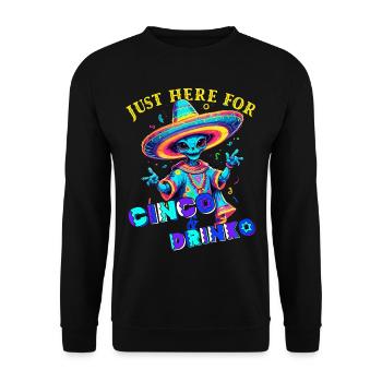 Lustiger Fiesta Alien Mexikanischer Feiertag - Unisex Pullover - Schwarz - Vorne - Alina (178cm) & Michal (187cm)