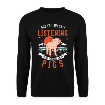 Pig Farmer Farmer Piggy - Unisex Sweatshirt - black - Front - Alina (178cm) & Michal (187cm)