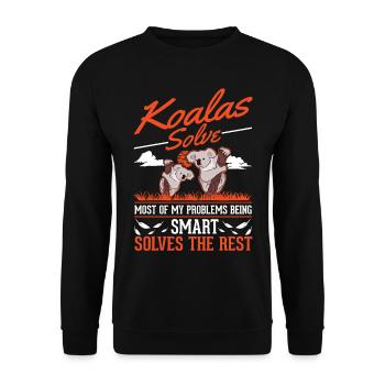 Koala Gift Koala Bear - Unisex Sweatshirt - black - Front - Alina (178cm) & Michal (187cm)