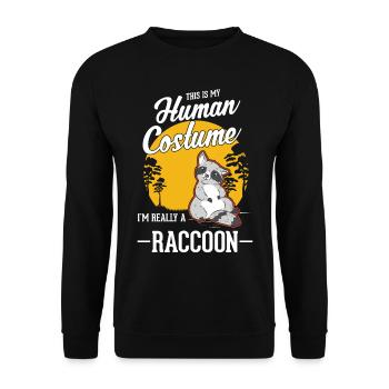 Costume Waschbär Raton laveur Halloween - Sweat-shirt Unisexe - noir - Devant - Alina (178cm) & Michal (187cm)