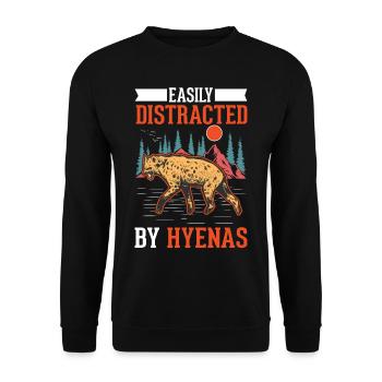Facilement distrait par les hyènes Aardwolf Hyena - Sweat-shirt Unisexe - noir - Devant - Alina (178cm) & Michal (187cm)