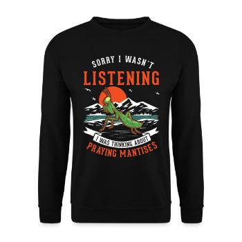 Cadeau mante mante mante mante mante - Sweat-shirt Unisexe - noir - Devant - Alina (178cm) & Michal (187cm)