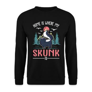 Home is where my skunk is - Unisex Sweatshirt - black - Front - Alina (178cm) & Michal (187cm)