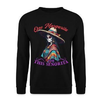 Drôle de Margarita Disant Cinco De Mayo Design - Sweat-shirt Unisexe - noir - Devant - Alina (178cm) & Michal (187cm)