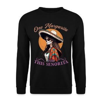 Señorita a besoin du design de Margarita Cinco de Mayo - Sweat-shirt Unisexe - noir - Devant - Alina (178cm) & Michal (187cm)
