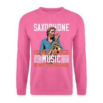 Conception de saxophone amusante pour les amateurs de musique jazz - Sweat-shirt Unisexe - rose - Devant
