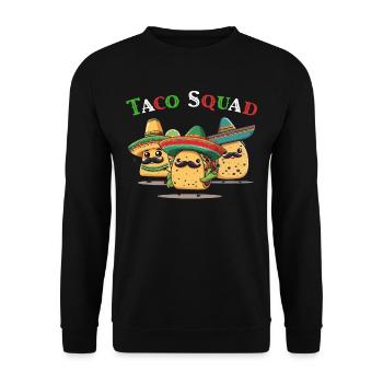 Funny Taco Squad Cinco De Mayo Mexican - Unisex Sweatshirt - black - Front - Alina (178cm) & Michal (187cm)