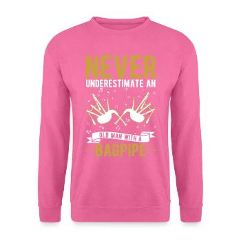 Cornemuse Old Man Bagpiper - Sweat-shirt Unisexe - rose - Devant