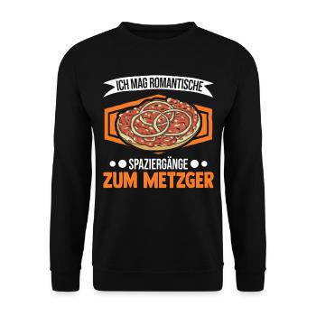Mettbrötchen lover Mett Hackepeter - Unisex Sweatshirt - black - Front - Alina (178cm) & Michal (187cm)