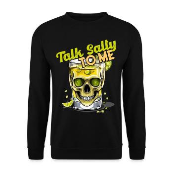 Lustiger Tequila Spruch Cinco De Mayo Mexiko - Unisex Pullover - Schwarz - Vorne - Alina (178cm) & Michal (187cm)
