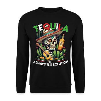 Lustiger Tequila Spruch Cinco De Mayo Design - Unisex Pullover - Schwarz - Vorne - Alina (178cm) & Michal (187cm)