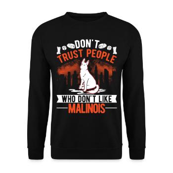 Malinois Belgian Shepherd Mechelse Herder - Unisex Sweatshirt - black - Front - Alina (178cm) & Michal (187cm)