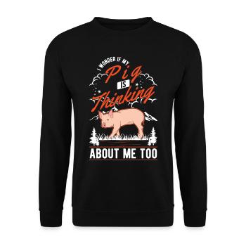 Éleveur de porcs Fermier Piggy - Sweat-shirt Unisexe - noir - Devant - Alina (178cm) & Michal (187cm)