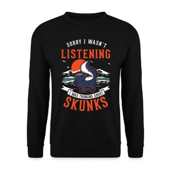 Stinktier Geschenk - Unisex Pullover - Schwarz - Vorne - Alina (178cm) & Michal (187cm)