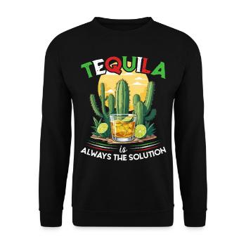 Drôle de Tequila Dicton Cinco de Mayo Mexique - Sweat-shirt Unisexe - noir - Devant - Alina (178cm) & Michal (187cm)