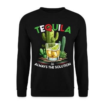 Funny Tequila Saying Cinco De Mayo Design - Unisex Sweatshirt - black - Front - Alina (178cm) & Michal (187cm)