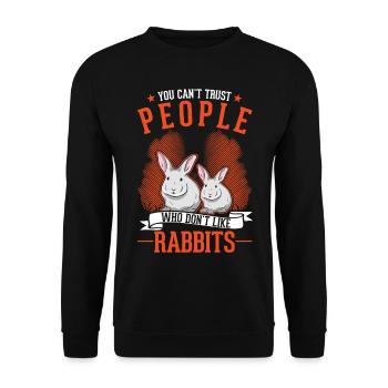 Lapin Cadeau Lapin Lapin Lapin - Sweat-shirt Unisexe - noir - Devant - Alina (178cm) & Michal (187cm)