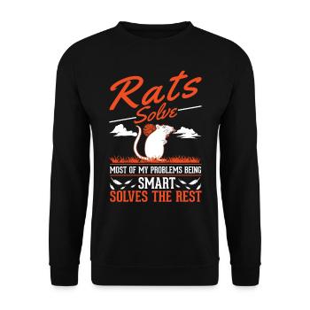 Rat Cadeau Maison Rat Propriétaire - Sweat-shirt Unisexe - noir - Devant - Alina (178cm) & Michal (187cm)