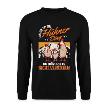 This is such a chicken thing chicken farmer chicken - Unisex Sweatshirt - black - Front - Alina (178cm) & Michal (187cm)