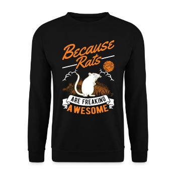 Because Rats are freaking awesome Ratte - Unisex Pullover - Schwarz - Vorne - Alina (178cm) & Michal (187cm)