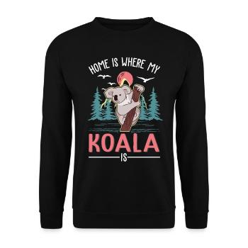 Zuhause ist wo mein Koala ist - Unisex Pullover - Schwarz - Vorne - Alina (178cm) & Michal (187cm)