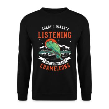 Idée cadeau caméléon caméléon caméléon - Sweat-shirt Unisexe - noir - Devant - Alina (178cm) & Michal (187cm)