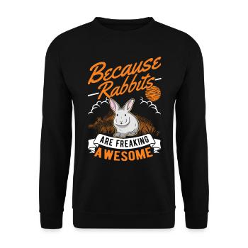 Lapin Cadeau Lapin Lapin Lapin - Sweat-shirt Unisexe - noir - Devant - Alina (178cm) & Michal (187cm)