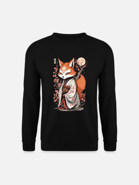 Esthétique Kawaii Kitsune Japonais Kitsune Yokai - Sweat-shirt Unisexe - noir