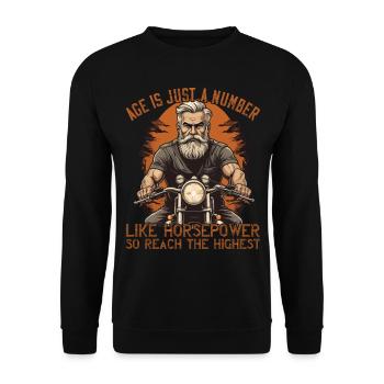 Age Is Horsepower Funny Biker Grandpa Design - Unisex Sweatshirt - black - Front - Alina (178cm) & Michal (187cm)
