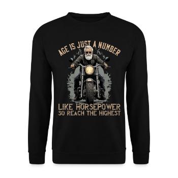 Horsepower Lover Funny Biker Grandpa Design - Unisex Sweatshirt - black - Front - Alina (178cm) & Michal (187cm)
